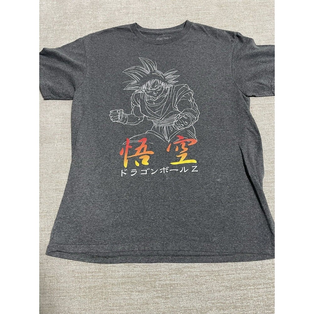Dragon Ball Z Goku T-Shirt Adult’s Medium M Gray Graphic 100% Cotton